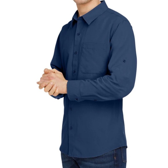 Marmot NWT Men's XL Arctic Navy Aerobora L/S Button Down Woven Shirt Outdoor - Picture 1 of 10